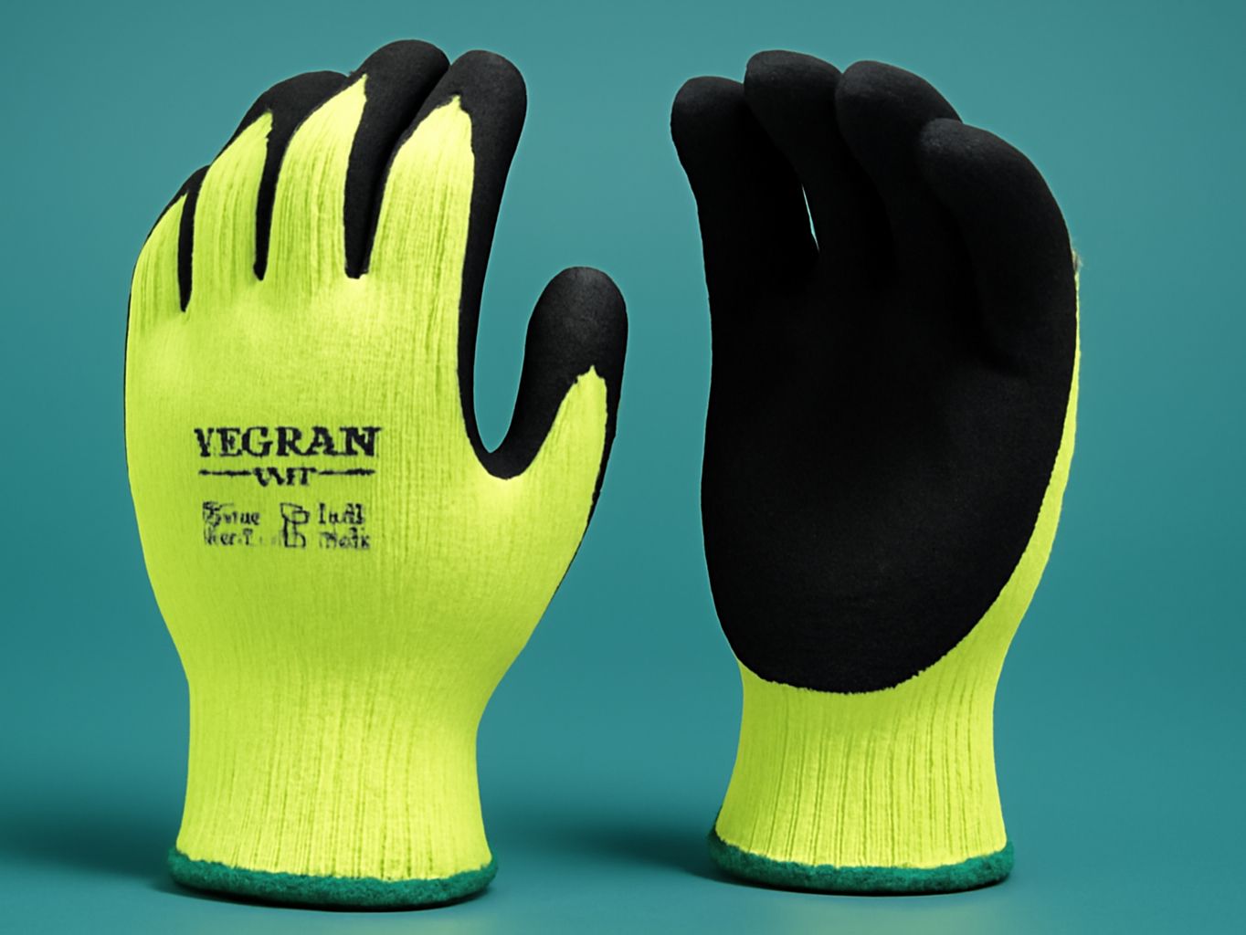 G & F Products 1516 Premium High Visibility Green Work & Gardening Gloves for Men and Women, MicroFoam Textured Coated Palm & Fingers, Large, 6 Pairs Back to School sale deal image 1