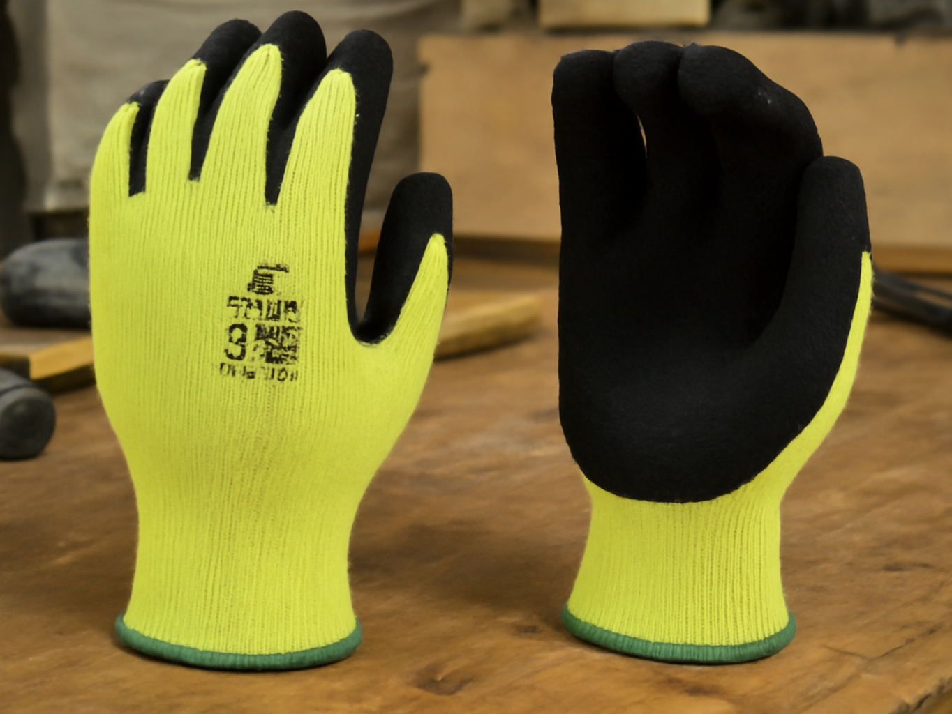 G & F Products 1516 Premium High Visibility Green Work & Gardening Gloves for Men and Women, MicroFoam Textured Coated Palm & Fingers, Large, 6 Pairs Back to School sale deal image 2