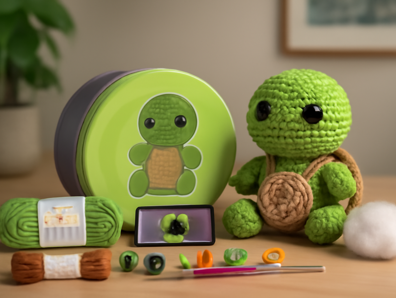 Cookie Box Crochet Kit for Beginners, Turtle Hugo Back to School sale deal image 2