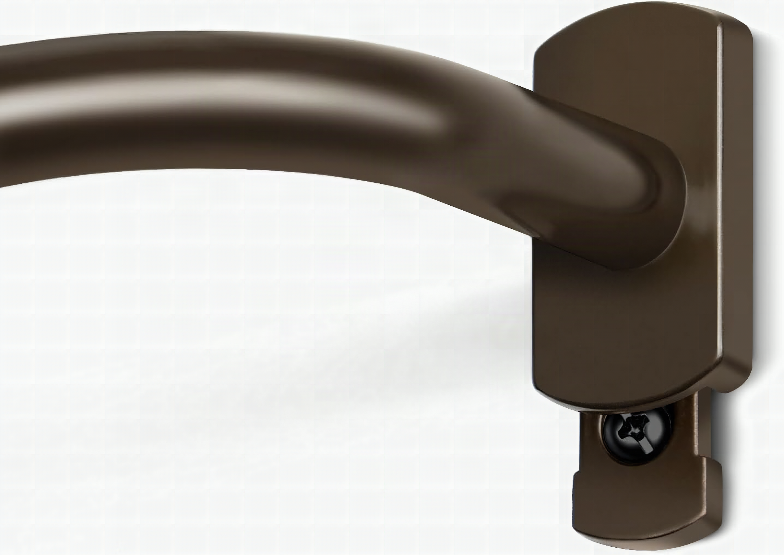 KAMANINA Wrap Around Curtain Rod 35-60 Inch, Bronze Adjustable Drapery Rods: A woman mounting a bronze KAMANINA wrap aro