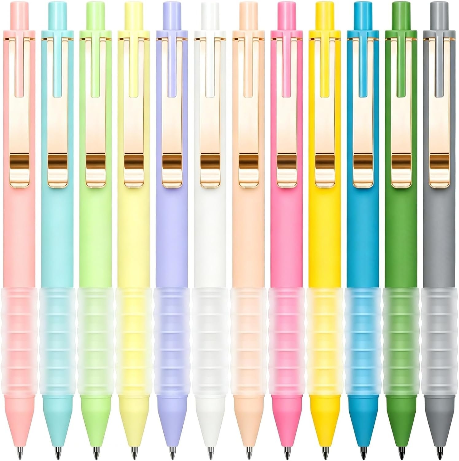 Drawdart Cute Gel Pens, 0.7mm Black Ink, Smooth Writing, Soft Grip, 12 Pack: A woman's hand writing in a lined notebook