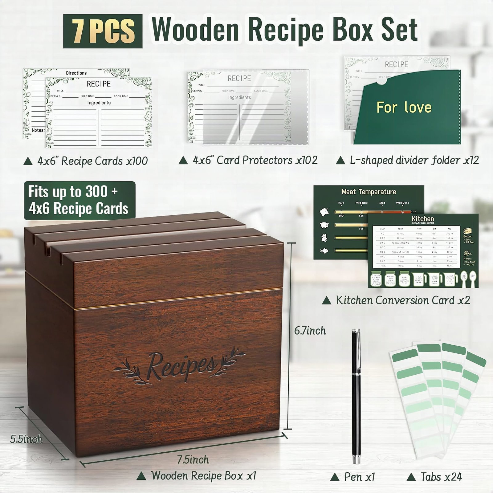 Macro close-up of vintage wooden recipe box lid showing brass latch and carved wood grain detail